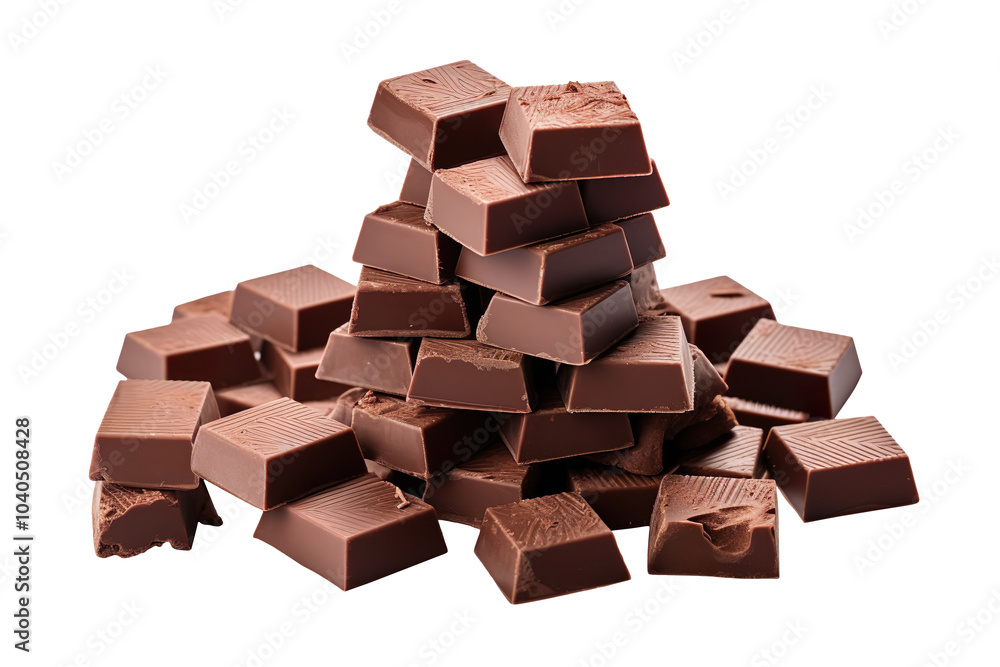 Pieces of chocolate isolated on transparent background Pieces of chocolate isolated on transparent background