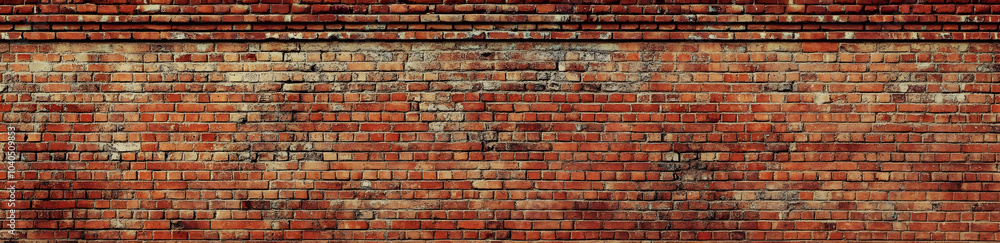 Old red brick wall background, wide panorama of masonry Old red brick wall background, wide panorama of masonry
