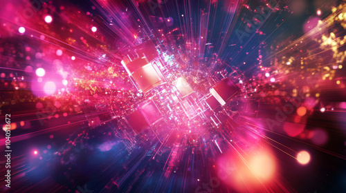  Focus on the intersection of technology, education, and science. Use abstract shapes and forms that evoke a sense of innovation and exploration.