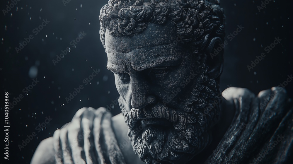 Stoic Greek And Roman Statues, Stoics And Stoicism, Philosophy, Motivational And Inspirational Themes With Copy Space