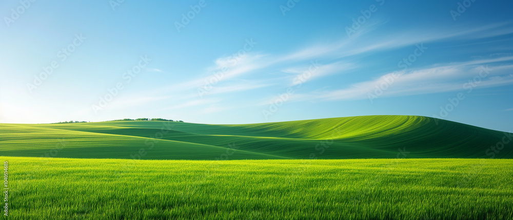 Obraz premium field_with_green_grass_in_the_style_of_windows_xp_timel