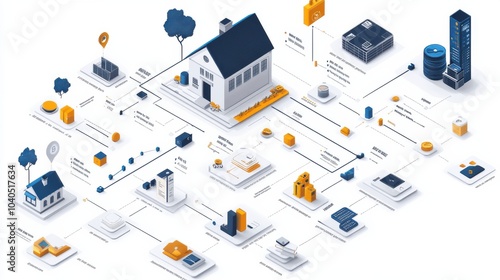 Wallpaper Mural Smart Home Energy Network with IoT Devices and Connectivity Torontodigital.ca