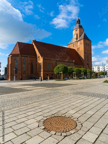 2024-04-21; ancient polish city, St. Mary's Cathedral in Gorzow Wielkopolski, Poland photo