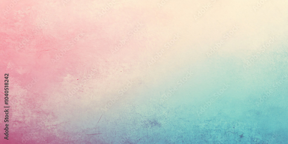 Fototapeta premium Soft pastel gradient background transitioning from light pink to baby blue with subtle grainy texture. The surface gives a calming and dreamy effect, perfect for designs that need a soft, gentle tone.