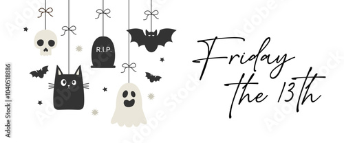 Friday the 13th banner. vector illustration