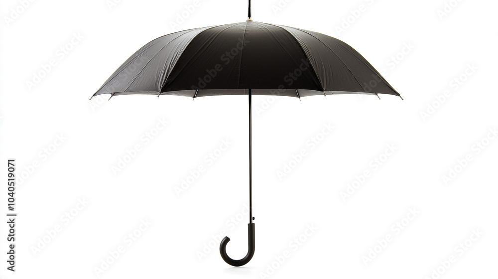 Black Umbrella Isolated on White Background Rain Protection Weather Classic Design Black Umbrella Isolated on White Background Rain Protection Weather Classic Design