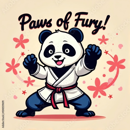 Kawaii Panda Martial Arts Design - Paws of Fury! photo