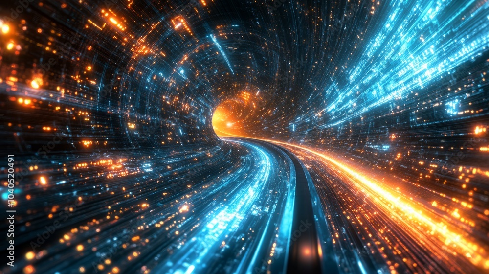 A captivating scene of luminous data flow with swirling rays and explosive elements, representing the excitement of hyper-speed travel, against a rich background, without people, without text, without A captivating scene of luminous data flow with swirling rays and explosive elements, representing the excitement of hyper-speed travel, against a rich background, without people, without text, without