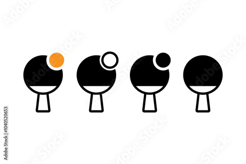 Ping pong icon in flat style. Racket and ball vector illustration on isolated background. Table tennis sign business concept.