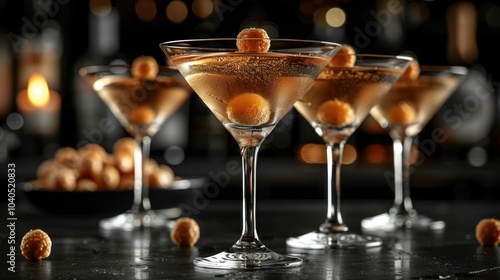 Colorful fruit cocktails with gin and tonic on a black background