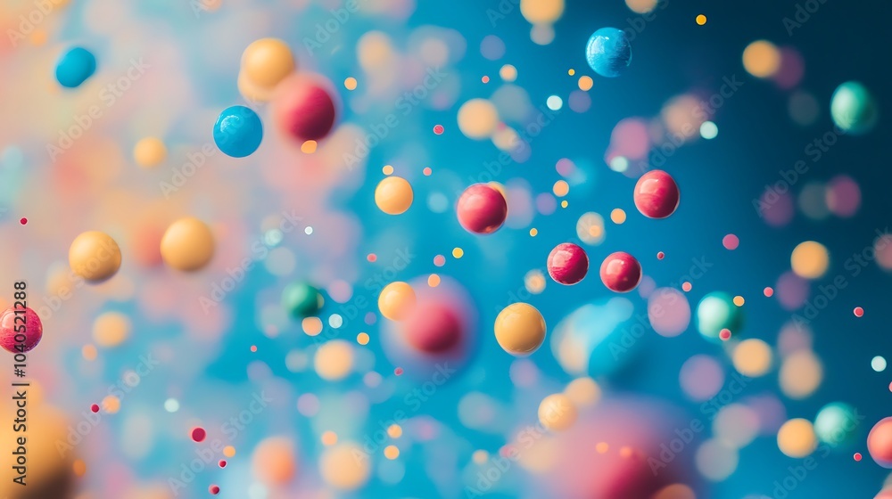 Vibrant dots scattered across a colorful abstract background Vibrant dots scattered across a colorful abstract background
