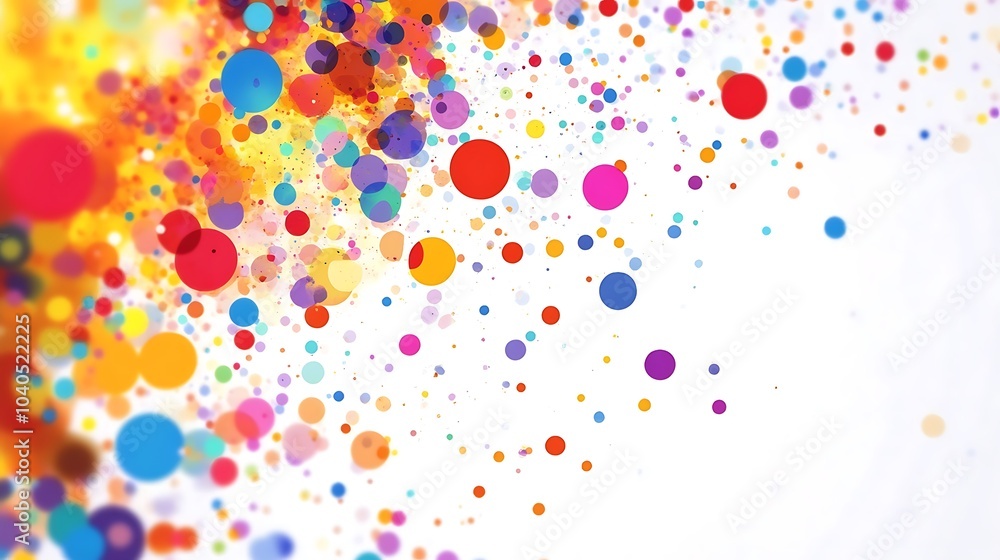 Vibrant dots scattered across a bright colorful background in an abstract design Vibrant dots scattered across a bright colorful background in an abstract design