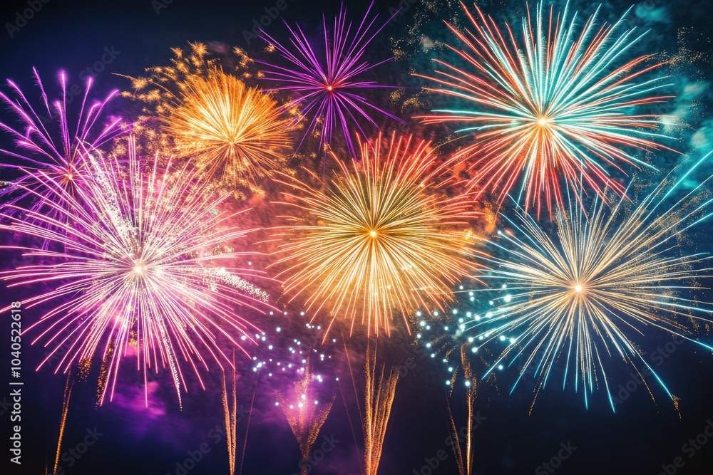 Obraz premium Night Sky Fireworks