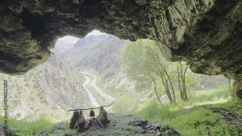 Teapot on fire in the Cave 4K Stock Video