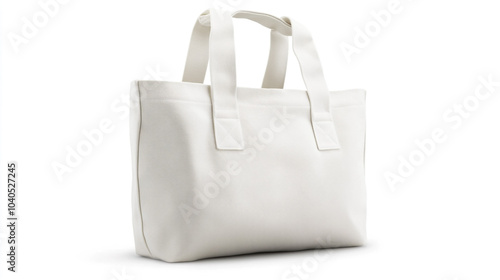 White Canvas Tote Bag Mockup Isolated Shopping Reusable Design Template