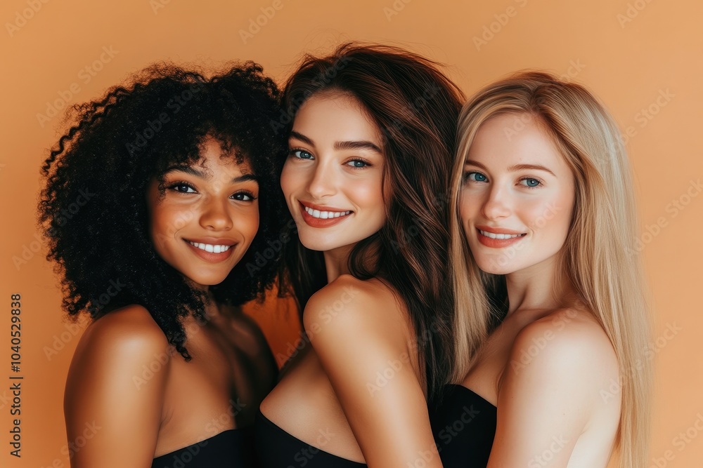 Beauty Shot Featuring Diverse Fashion Forward Models Beauty Shot Featuring Diverse Fashion Forward Models