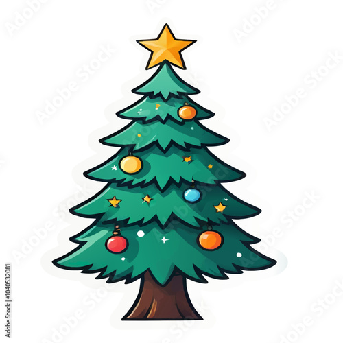 christmas tree cartoon vector