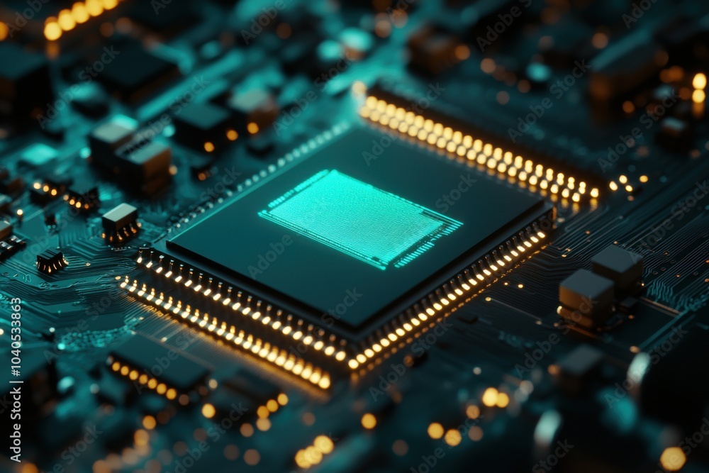 Abstract Technology Circuit Board with Glow Effects Abstract Technology Circuit Board with Glow Effects