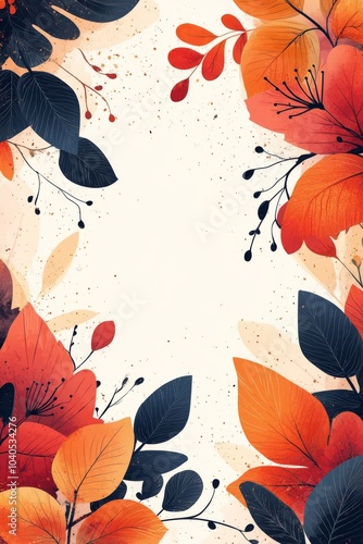 Colorful autumn leaves border with soft background for seasonal decoration an...