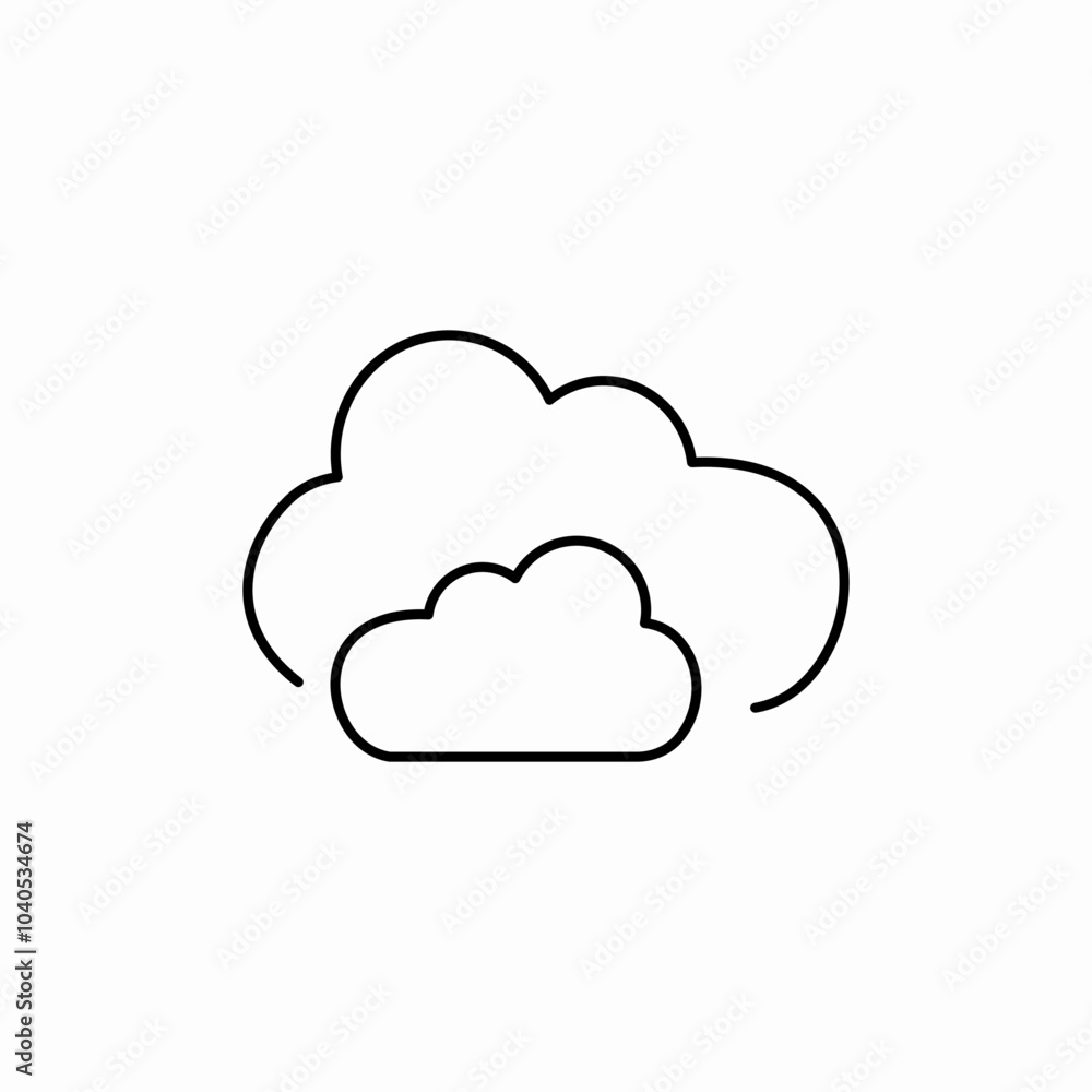 cloudy weather icon sign vector cloudy weather icon sign vector