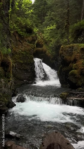 waterfall in the forest in alaska