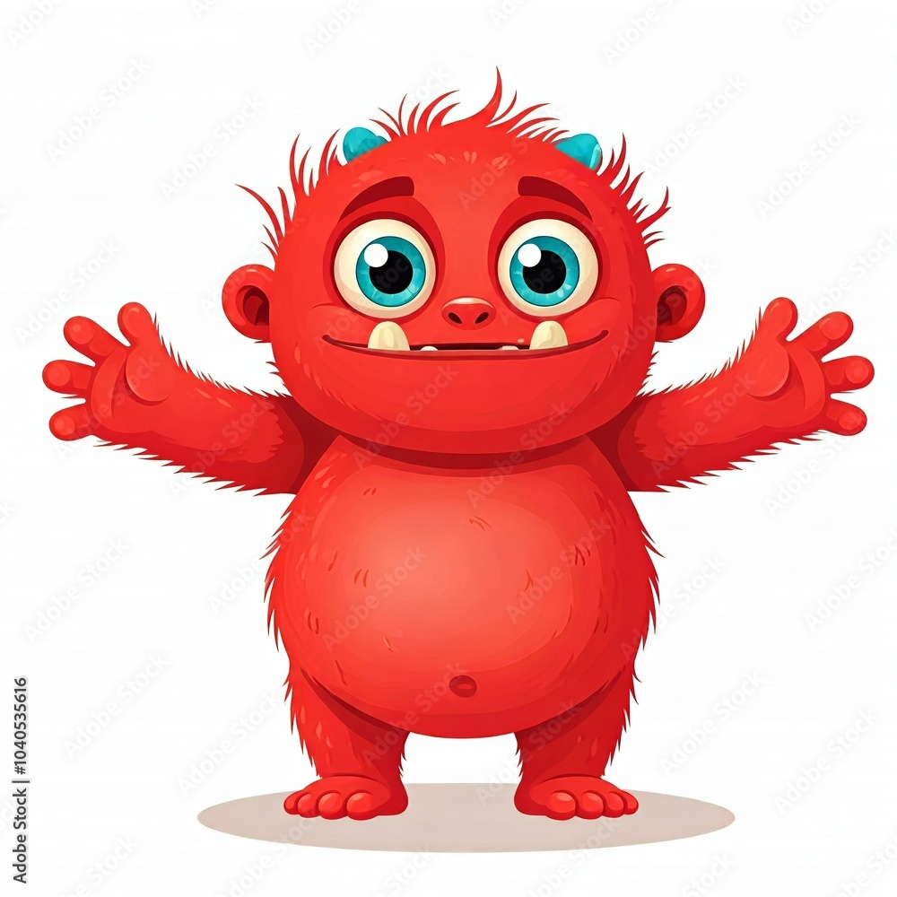 Friendly Red Monster Design Friendly Red Monster Design