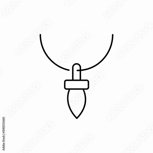 tooth necklace icon sign vector