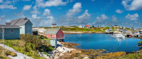 Obraz na płótnie The picturesque old fishing harbor of Peggy's Cove, Nova Scotia, Canada w salonie