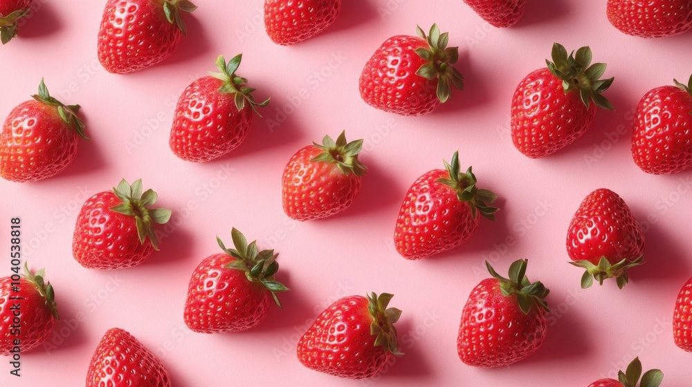 Fresh strawberries on pink background Fresh strawberries on pink background