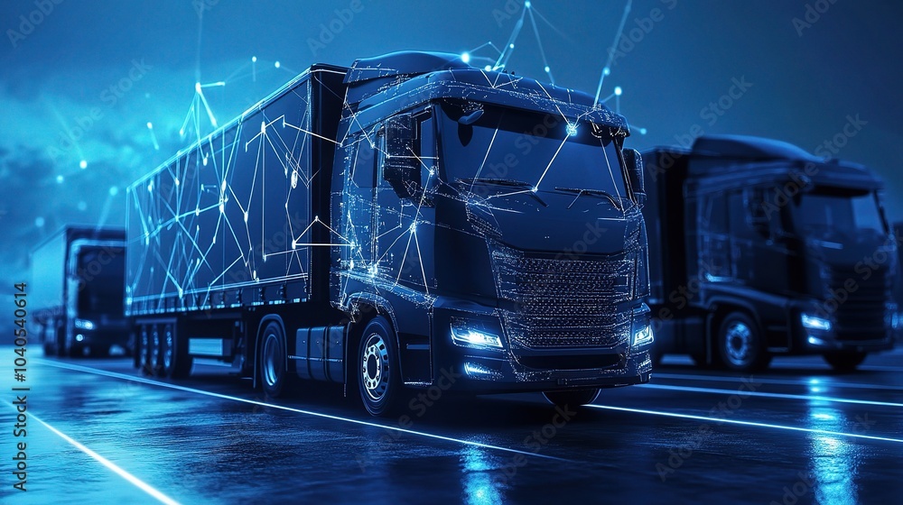 Concept of Smart Transportation with Trucks in Motion