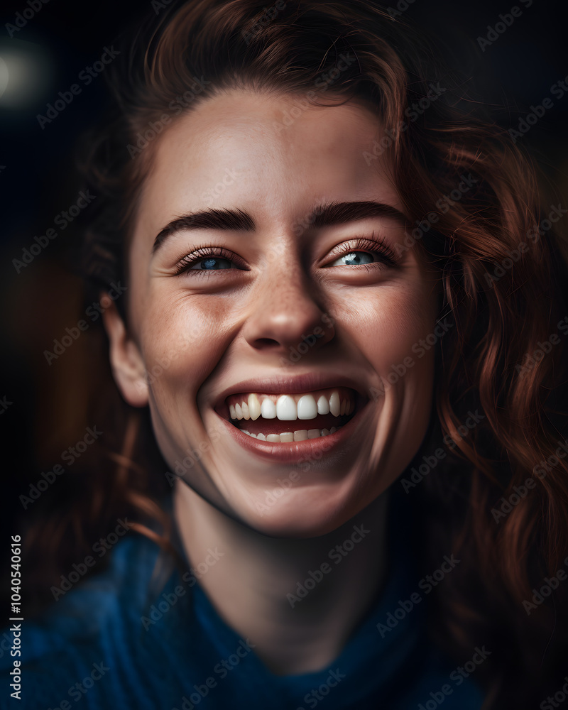 A portrait of a woman showing joyful surprise, her eyes wide with excitement and her mouth open in a delighted smile. A portrait of a woman showing joyful surprise, her eyes wide with excitement and her mouth open in a delighted smile.