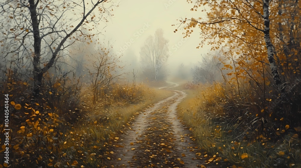 Misty autumn woodland, with colorful foliage and dense fog obscuring the background, perfect for tranquil and reflective nature-themed visuals. Misty autumn woodland, with colorful foliage and dense fog obscuring the background, perfect for tranquil and reflective nature-themed visuals.