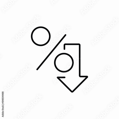 percent down icon sign vector