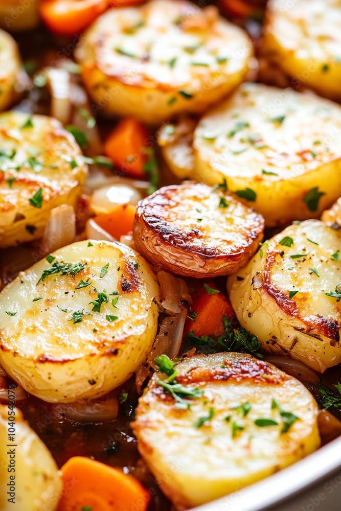 hearty slow-cooked Welsh lamb hotpot, featuring layers of perfectly browned sliced potatoes on top hearty slow-cooked Welsh lamb hotpot, featuring layers of perfectly browned sliced potatoes on top