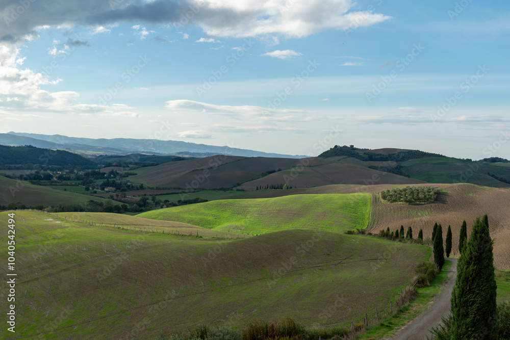 Paysage de toscane vallonées de la région de sienne Paysage de toscane vallonées de la région de sienne