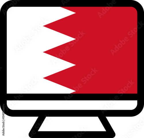 Bahrain flag icon on Monitor