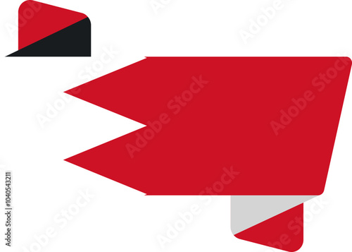 Folded Icon of Bahrain Flag