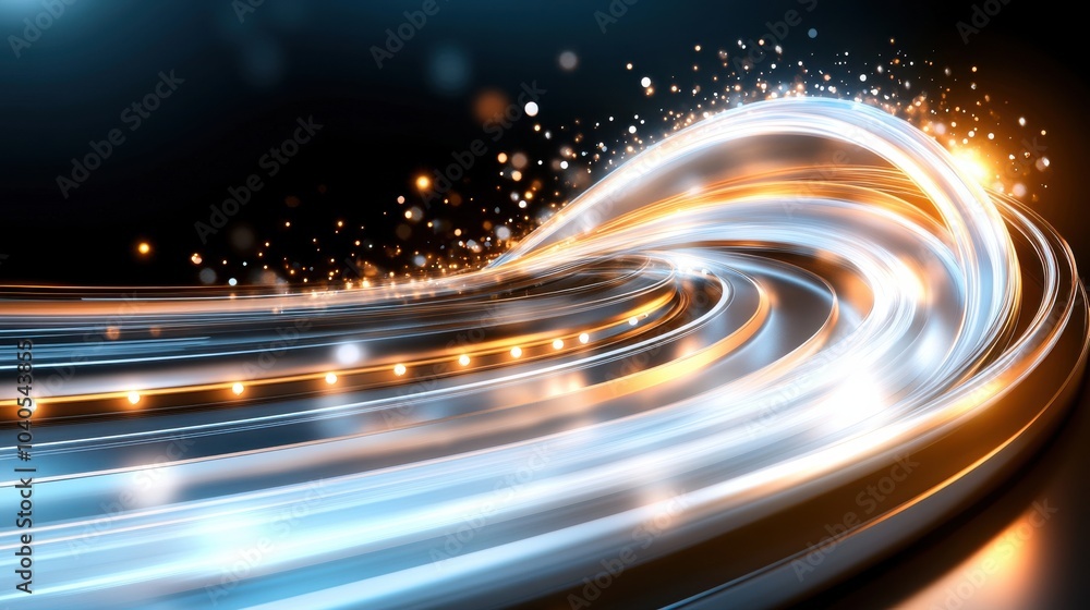 Fototapeta premium Vibrant Bokeh Lights with Dynamic Flowing Motion