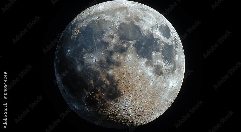 Fototapeta premium A full moon view from outer-space, Ai