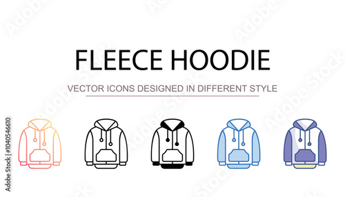 Fleece Hoodie icon design with white background stock illustration