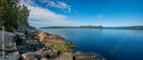 Stunning landscapes alomng the Saguenay fjord, La Baie, Quebec, Canada