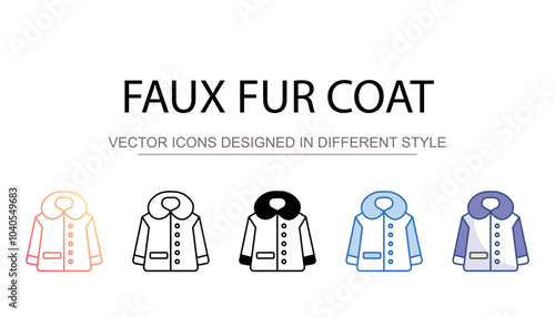 Faux Fur Coat icon design with white background stock illustration