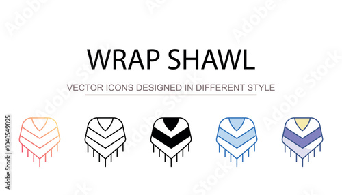 Wrap Shawl icon design with white background stock illustration