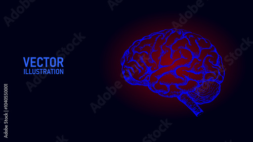  Anatomical human brain line drawing. Coaching session problem solution concept. Psychologist therapy and mental health. Education online business vector illustration
