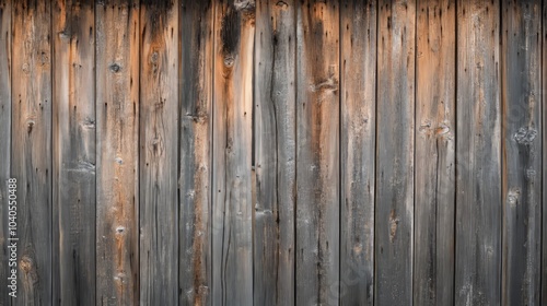 Wooden wall with deep grain, knots, and weathered surface