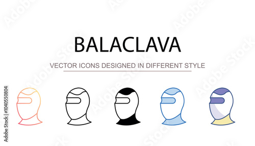 Balaclava icon design with white background stock illustration