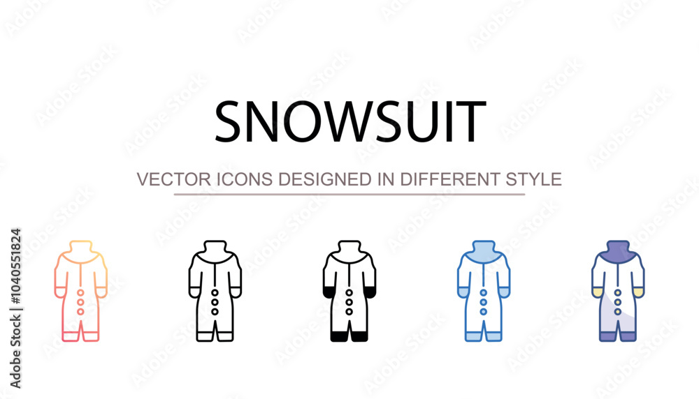 Snowsuit icon design with white background stock illustration Snowsuit icon design with white background stock illustration