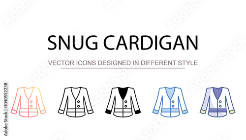 Snug Cardigan icon design with white background stock illustration