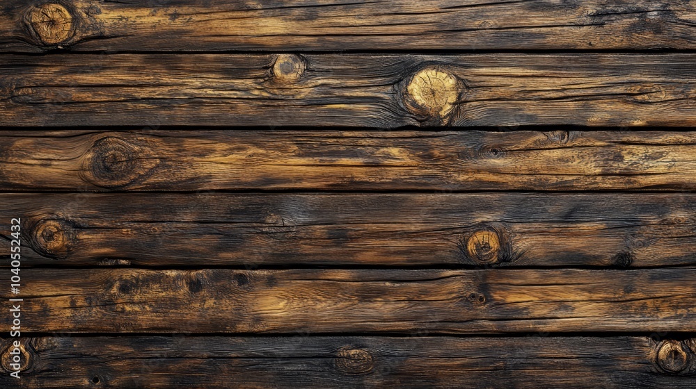 Wooden wall with deep grain, knots, and weathered surface Wooden wall with deep grain, knots, and weathered surface