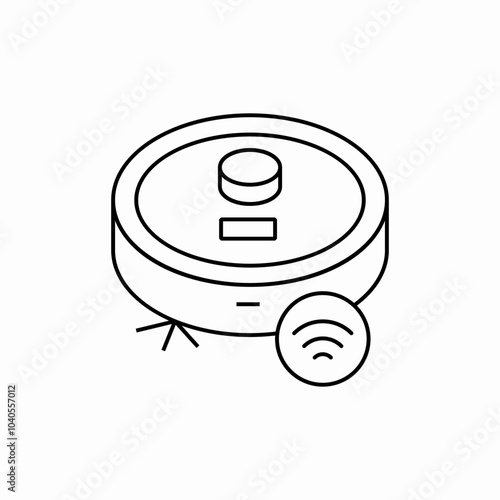 robot vacuum icon sign vector